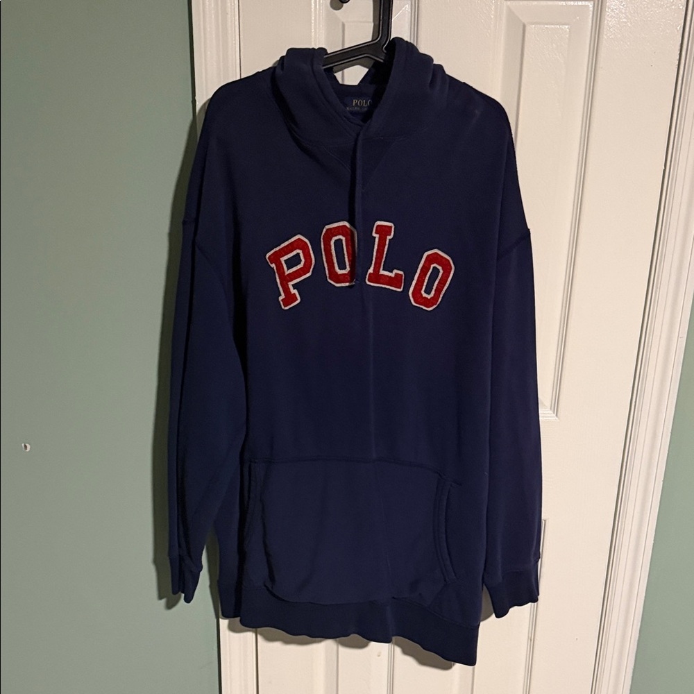 Polo by Ralph Lauren Blue Hoodie with Red Logo - Picture 1 of 1